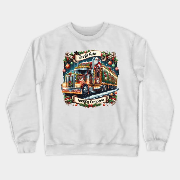Santa Truck Shirt Funny Trucker Shirt Driver Shirt T-Shirt Crewneck Sweatshirt by HoosierDaddy